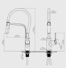 Load image into Gallery viewer, Kitchen Tap Silver/Anthracite Grey Swivel Modern Pull Down Sprayer Stainless Steel