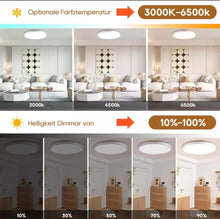 Load image into Gallery viewer, LED Dimmable Ceiling Light Modern Lamp with Remote Control White LED Flush Mount