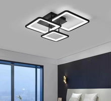 Load image into Gallery viewer, Nordic Flush Mount Ceiling Light LED Black Ceiling Lamp Fixture 42W 3 Squares