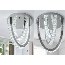 Load image into Gallery viewer, Crystal Silver Ceiling Light LED Ceiling Lamps Chandelier 3 Color Lights 30/40cm