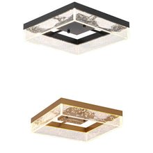Load image into Gallery viewer, Modern Square Black/Gold LED Ceiling Light Warm White 30cm