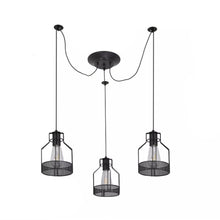 Load image into Gallery viewer, Vintage Black Ceiling Light Shade Spider 3-Light Chandelier Pendant Light E27