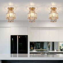 Load image into Gallery viewer, Crystal Ceiling Light Modern Luxury Black / Gold Finish E27