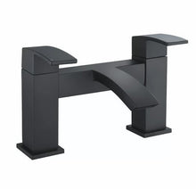 Load image into Gallery viewer, Bat Filler Tap Waterfall Effect Bathroom Black Modern Waterfall Basin Mixer Bath Filler Tap