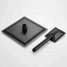 Load image into Gallery viewer, black thermostatic shower Thermostatic Concealed Rear Wall Black Matt Square Shower Set Mixer Square Head Concealed Rear Wall Black Matt Square Shower Set Mixer Square Head