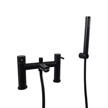 Load image into Gallery viewer, Bath Filler Tap Bathroom Black Modern Waterfall Basin Bath Sink Mono Square Mixer Bath Filler Tap
