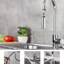 Load image into Gallery viewer, kitchen tap with pull out spray Kitchen Tap Chrome Finish Swivel Kitchen Faucet Pull Out Sprayer Mixer Tap