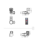 Load image into Gallery viewer, Radiator Valves15mm Pair Chrome Thermostatic and Manual Control Corner Towel Radiator Valves15mm Pair Chrome Thermostatic and Manual Control Corner Towel