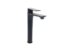 Load image into Gallery viewer, Matte Black Bathroom Taps Basin Sink Mixer Tap Brass Single Lever Modern Round Bathroom Mono Tall black basin