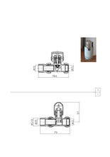 Load image into Gallery viewer, Towel Radiator Valves15mm Pair Chrome White Thermostatic Manual Control Corner Towel Radiator Valves15mm Pair Chrome