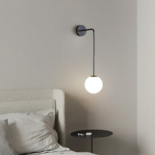 Load image into Gallery viewer, Wall Sconces Wall Lighting Indoor Wall Lamp with White Hanging Globe Glass Shade Black/Gold E27

