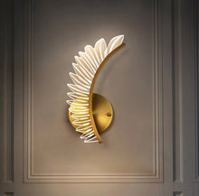 Load image into Gallery viewer, Minimalist Wall Sconces Gold Single Acrylic Lampshade LED Tri-Color Light Bedside Lamp
