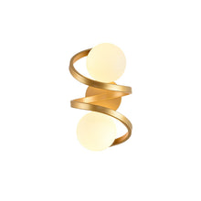 Load image into Gallery viewer, Metal Wall Lights 2-Light Glass Ball Modern Bedroom Bedside Wall Sconces Gold / Black
