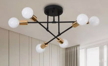 Load image into Gallery viewer, Modern Chandelier 6 Lights Semi Flush Mount Chandelier 6xE27(included) Base Black/White
