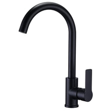 Load image into Gallery viewer, Black Kitchen Tap Single Lever Monobloc Matt Black Sink Taps for Kitchen Mixer Tap Kitchen Sink Swan Neck Kitchen Mixer Taps 1 Hole

