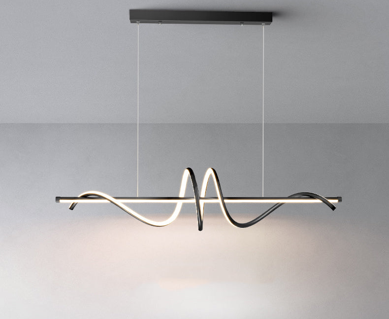 LED Pendant Light, Designer Spiral Aluminum Droplight Black/Gold Ceiling Hanging Lamp Fixtures
