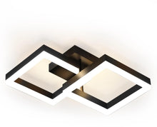 Load image into Gallery viewer, Modern LED Flush Mount Ceiling Light Black Square 3 Color Lights 24W Chandelier
