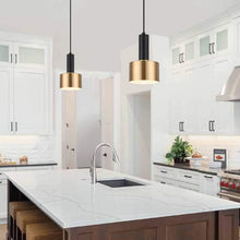 Load image into Gallery viewer, 1 Way Small Hanging Light Gold/Black Lampshade Ceiling Pendant Light Copper Lamp Adjustable Line
