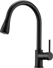 Load image into Gallery viewer, Kitchen Tap Modern Pull-Down Faucet Dual Spray Function Black/Gold Finish
