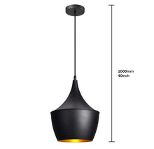 Load image into Gallery viewer, 1-Light E27 Black Industrial Pendant Lamp Retro Hanging Lamp Height Adjustable Ceiling Lighting
