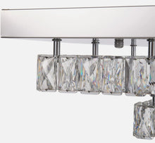 Load image into Gallery viewer, LED Ceiling Light Modern Luxury Crystal Rectangular Flush Mount Silver 55 cm Cool White
