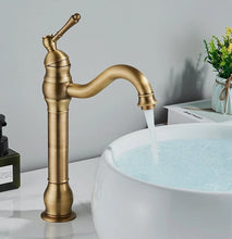 Load image into Gallery viewer, Basin Tap Retro 360 Swivel Bathroom Sink Faucet Single Lever Mixer Gold/Silver
