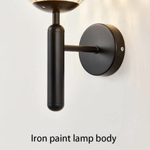Load image into Gallery viewer, LED Wall Light Indoor Modern E27 Wall Sconce with Globe Glass Ball Black/Gold
