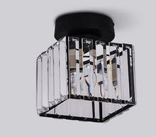 Load image into Gallery viewer, Crystal Ceiling Lamp Mount Lamp LED Ceiling Lamp Square Lampshade Lamps E27 Black/Gold
