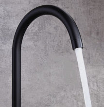 Load image into Gallery viewer, Black Kitchen Tap Single Lever Monobloc Matt Black Sink Taps for Kitchen Mixer Tap Kitchen Sink Swan Neck Kitchen Mixer Taps 1 Hole
