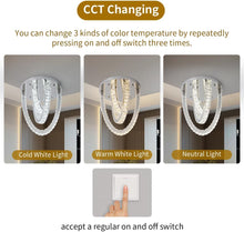Load image into Gallery viewer, Crystal Silver Ceiling Light LED Ceiling Lamps Chandelier 3 Color Lights 30/40cm
