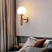Load image into Gallery viewer, LED Wall Light Indoor Modern E27 Wall Sconce with Globe Glass Ball Black/Gold
