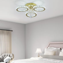 Load image into Gallery viewer, LED Gold Ceiling Light Fixture Crystal Chandelier Dimmable with Remote Control 44cm
