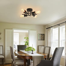 Load image into Gallery viewer, Modern Chandelier Sputnik Industrial 4 Lights E27 Metal Base Retro Black Ceiling Lamp
