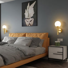 Load image into Gallery viewer, LED Wall Light Indoor Modern E27 Wall Sconce with Globe Glass Ball Black/Gold

