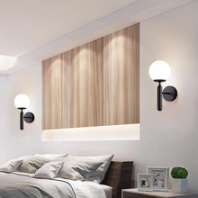 Load image into Gallery viewer, LED Wall Light Indoor Modern E27 Wall Sconce with Globe Glass Ball Black/Gold
