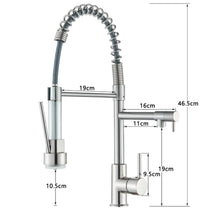 Load image into Gallery viewer, Kitchen Sink Taps Mixer Pull Out Spray Single Handle Brass Dual Spout Mixer Tap Brushed Nickel
