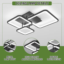Load image into Gallery viewer, LED Ceiling Light With Remote Control Square Ceiling Light Dimmable 55cm Black 4 Color Lights
