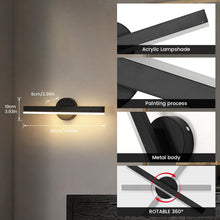 Load image into Gallery viewer, LED Wall Lights Indoor Wall Lamp Modern Black Warm Light Wall Sconce 38cm
