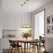 Load image into Gallery viewer, Pendant Light Vintage Green Glass Retro Chandelier Hanging Light Ceiling Lamp
