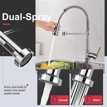 Load image into Gallery viewer, Kitchen Tap Brushed Nickel Sink Faucet Single Handle Single Hole Pull Down Mixer Tap
