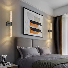 Load image into Gallery viewer, LED Wall Sconce Crystal with Bubble Glass Wall Lamps Modern Indoor Crystal Black/Gold Warm White
