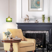 Load image into Gallery viewer, Pendant Light Vintage Green Glass Retro Chandelier Hanging Light Ceiling Lamp

