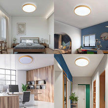 Load image into Gallery viewer, LED Ceiling Light Cold White Flush Mount Ceiling Lamp 34cm Round Wood Effect
