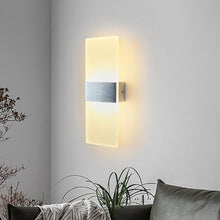 Load image into Gallery viewer, LED Wall Light 6W Rectangular Acrylic LED Wall Lamp Modern Silver 28cm
