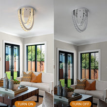 Load image into Gallery viewer, Crystal Silver Ceiling Light LED Ceiling Lamps Chandelier 3 Color Lights 30/40cm
