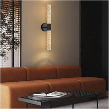 Load image into Gallery viewer, LED Wall Sconce Crystal with Bubble Glass Wall Lamps Modern Indoor Crystal Black/Gold Warm White
