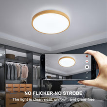 Load image into Gallery viewer, LED Ceiling Light Cold White Flush Mount Ceiling Lamp 34cm Round Wood Effect
