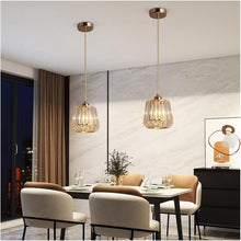 Load image into Gallery viewer, Modern Crystal Pendant Light Gold E27 Ceiling Lamp
