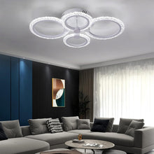 Load image into Gallery viewer, LED Ceiling Light White Flush Mount Light 4 Rings Modern Chandelier 60cm Cold White
