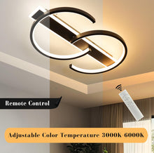 Load image into Gallery viewer, LED Ceiling Light Dimmable Ceiling Lamp Black Remote Control 2-Ring Circle 60cm
